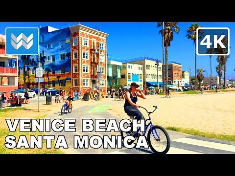 🚴 Venice Beach ● Santa Monica ● Pacific Palisades - Virtual Cycling Bike Ride - California USA [4K]