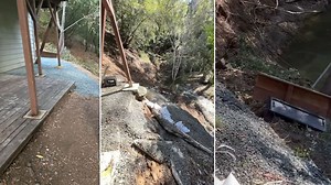 Santa Cruz Mountains home on the 'edge' of creek after storm-induced erosion now red tagged