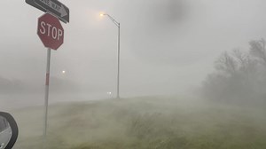 VIDEO: Extreme conditions near a significant wedge tornado approaching Taylor Landing TX | Texas Storm Chasers