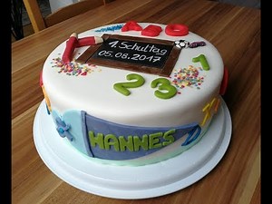 Einschulungstorte/Nougattorte mit Himbeeren/Fruchteinlage