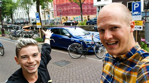 Amsterdam bicycle vs car race with Seb Delanney through busy city streets